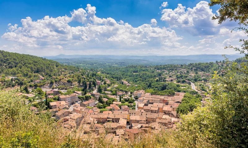 Scenic view of Cotignac village in Provence, south of France aga