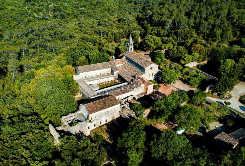 Thoronet Abbey in the Var, surrounded by forest