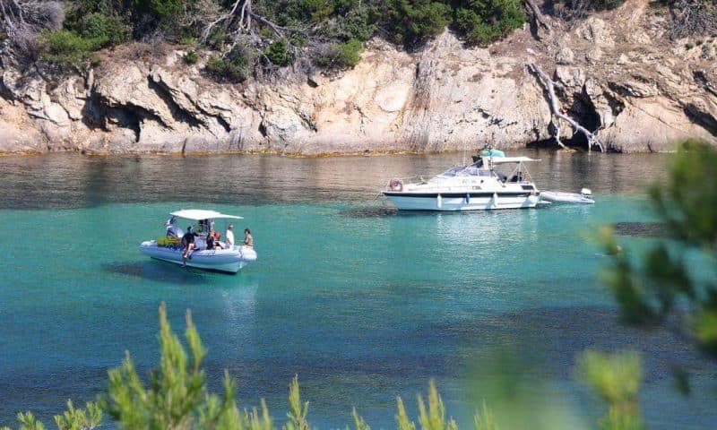 Porquerolles island, France. The beautiful sea in front of the B