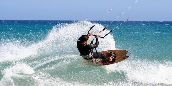 kitesurfing at l'lmanarre near the Giens peninsula